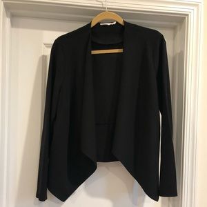 Black drape front blazer